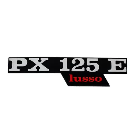 Emblem Vespa PX 125 E Lusso schwarz / chrom / rot Markenprodukt