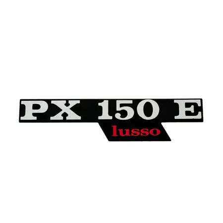 Emblem Vespa PX 150 E Lusso schwarz / chrom / rot Neu Im Sortiment