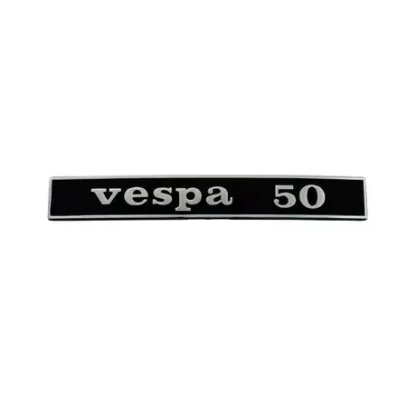 Neu Im Sortiment Emblem Vespa 50 schwarz / chrom