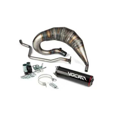 Markenprodukt Auspuff Voca Cross Rookie 50/70cc schwarzer Endschalldämpfer Yamaha DT / X-Limit