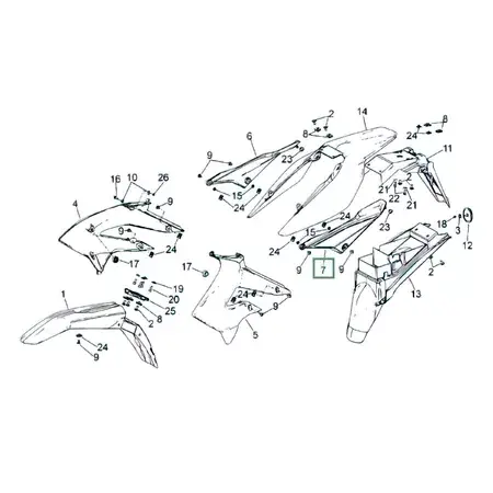 Hintere Seitenverkleidung links - original Ersatzteil Derbi Senda DRD X-Treme ab 2010 Direktkauf