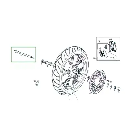 Nur Für Kurze Zeit Vorderradachse original Derbi Senda DRD X-Treme ab 2010