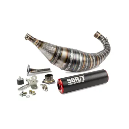 Auspuff Stage6 R/T 90 - 100cc CNC Rot / Schwarz Derbi Preisreduziert