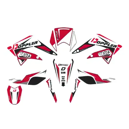 Dekor Kit Doppler weiß / schwarz / rot Derbi Senda ab 2011 Top-Preis