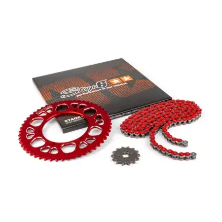 Kettensatz 13x53 - 420 Stage6 Alu CNC rot Aprilia SX 50 Direktkauf