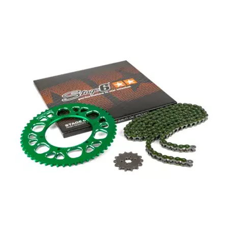 Kettensatz 14x53 - 420 Stage6 Alu CNC grün Aprilia SX 50 Jetzt Kaufen