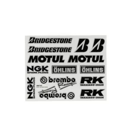 Abverkauf Aufkleber Bogen Sponsor Brembo usw. 193x240mm